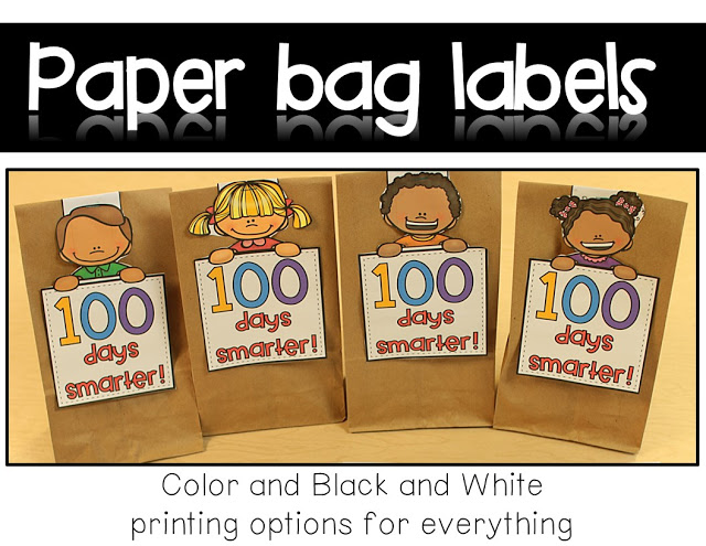 Your preschool, Kindergarten, 1st, and 2nd grade students are going to love this 100th Day of School unit! Great ideas for counting, predicting, the old age app, paper chain station activity, printable worksheets, paper bags for all the fun "stuff" they take home, AND 100s day hats! This post has great ideas and a resource that can fill your entire 100s day and make it a lot of engaging, hands-on fun! Click through to get it now! {preK, K, first, & second grader}