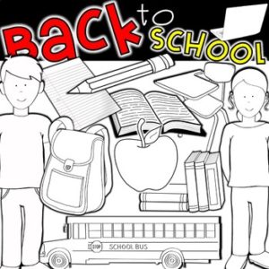 Back to School Clipart • The Kinderhearted Classroom