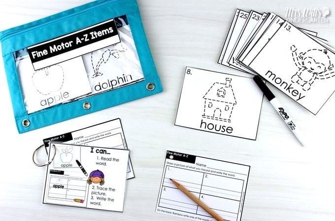 task cards in pencil pouch
