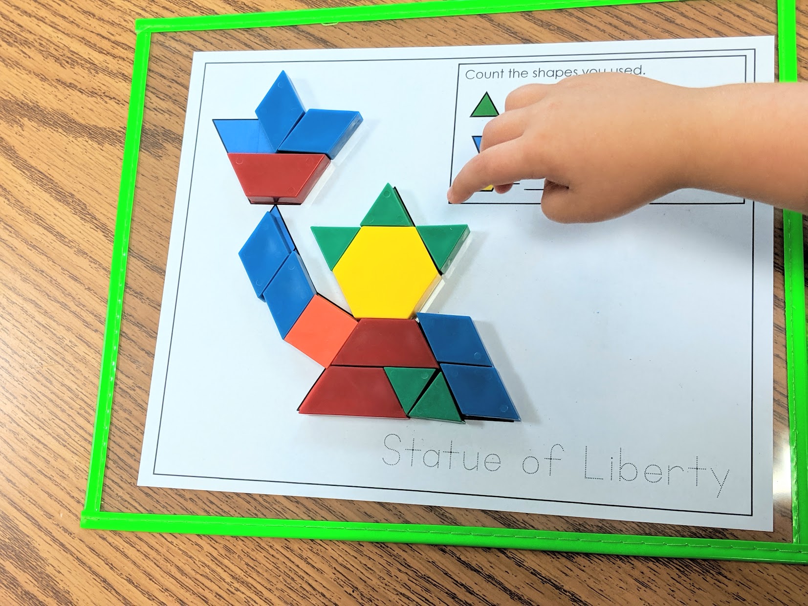 statue of liberty pattern block puzzles