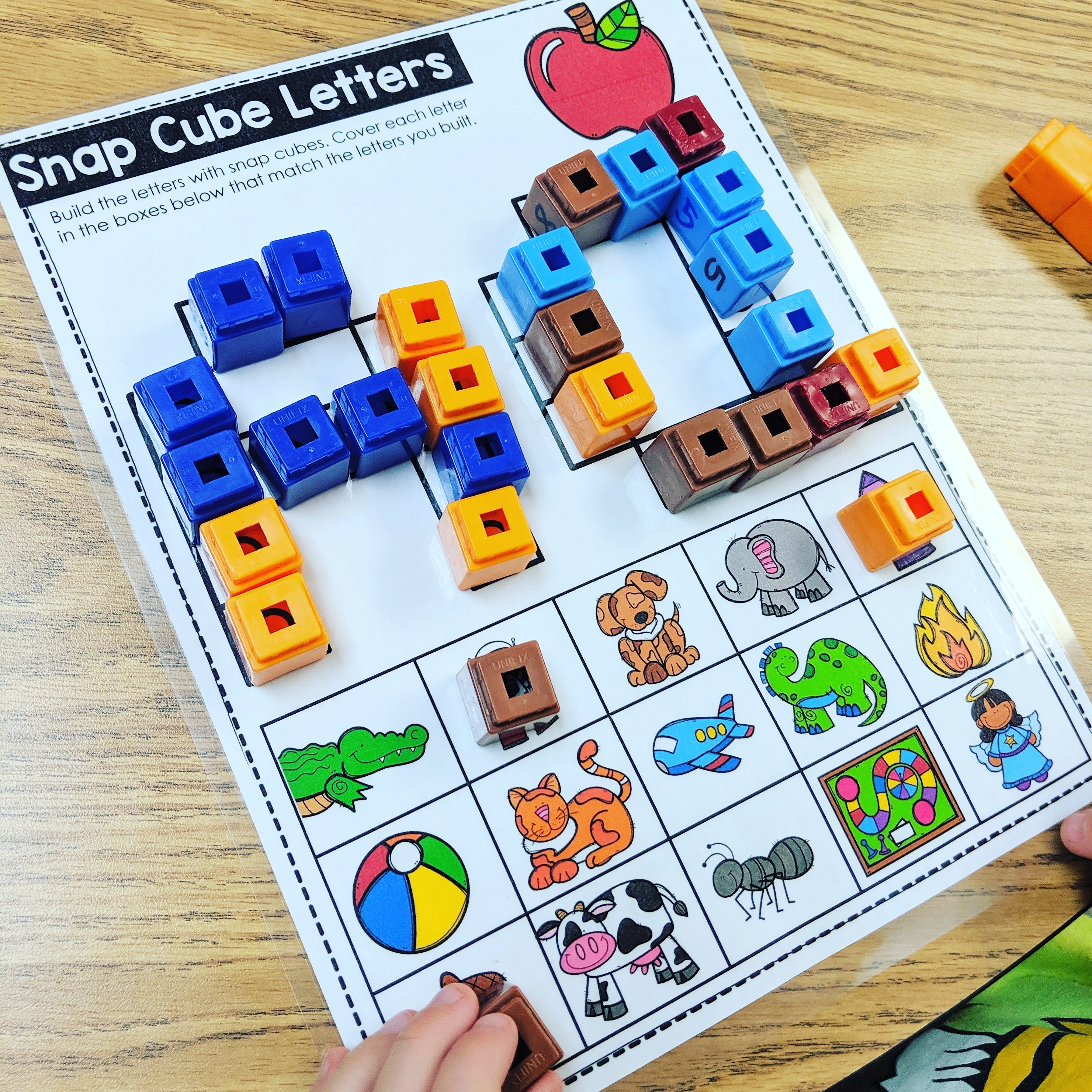snap cube letter mats