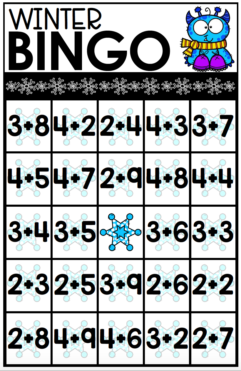 editable bingo winter theme