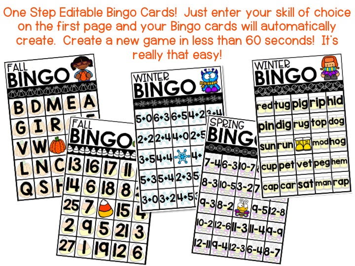 editable bingo games that teach