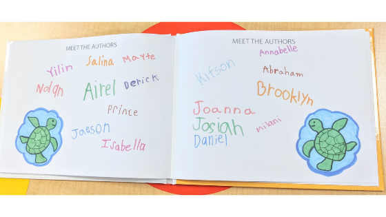 authors page of class book